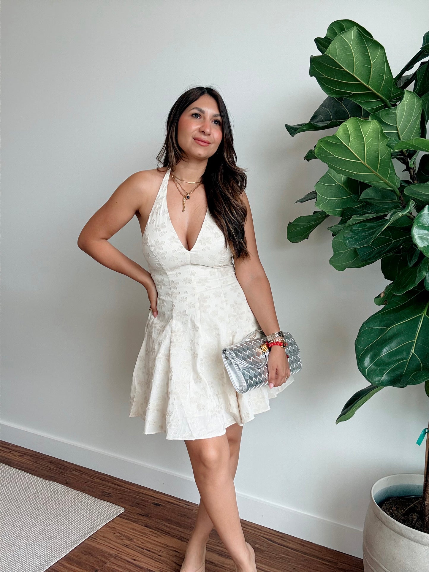 Floral Halter Romper Dress