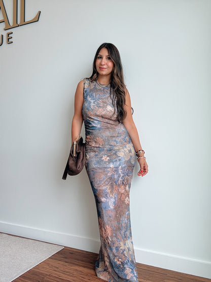 Paisley Mesh Maxi Dress
