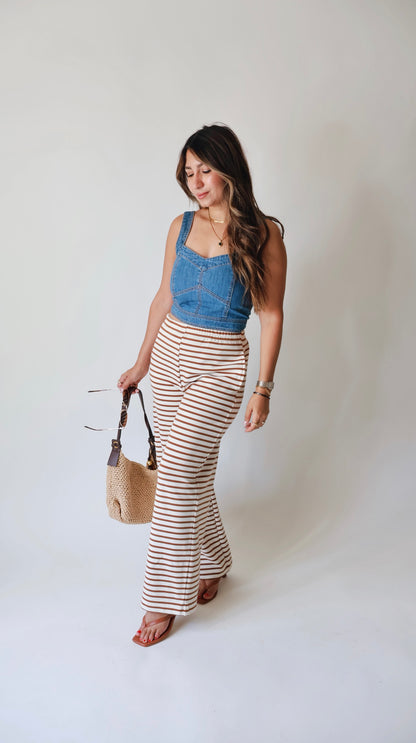 Kinsley Mocha Striped Lounge Pants