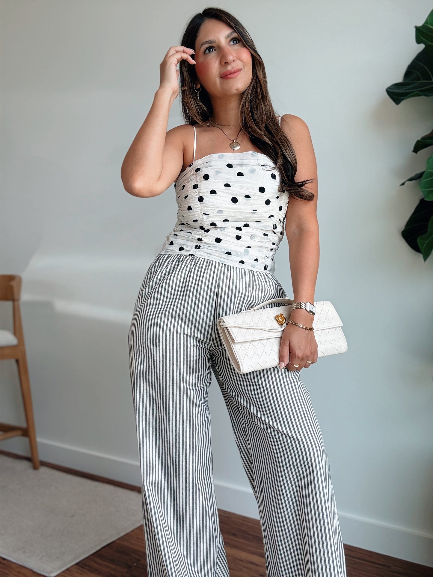 Ruched Polkadot Tank