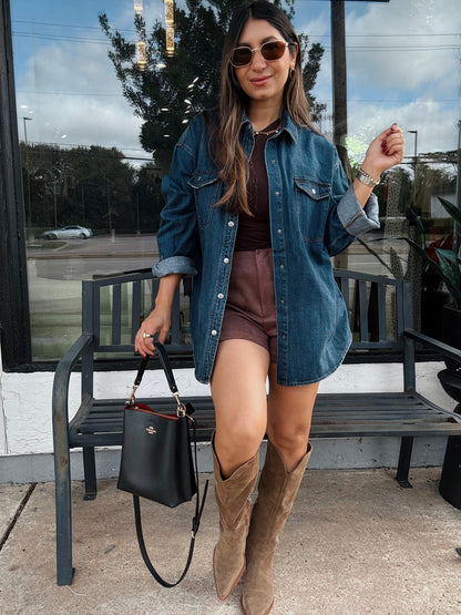 Willow Dark Denim Shacket