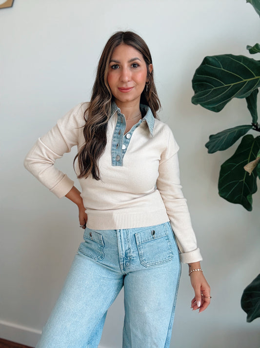 Dee Denim Collared Sweater
