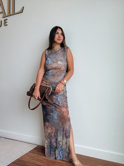 Paisley Mesh Maxi Dress