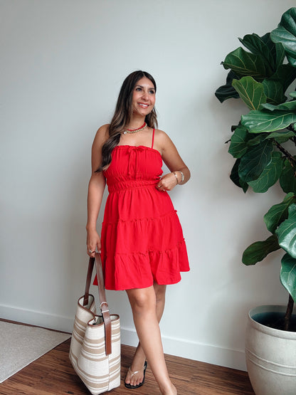 Tomato Red Mini Dress