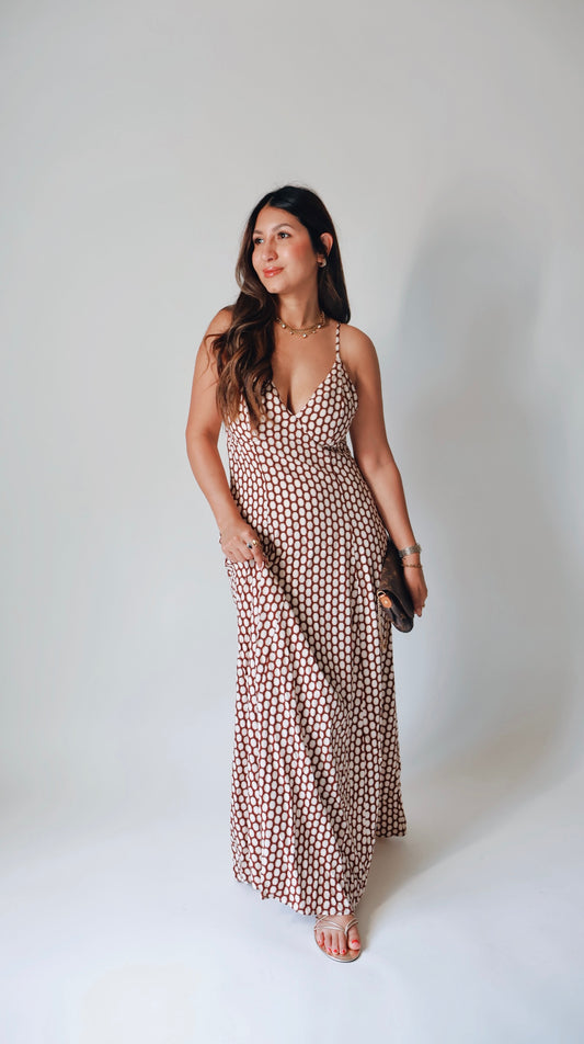 Backless Geo Print Dress