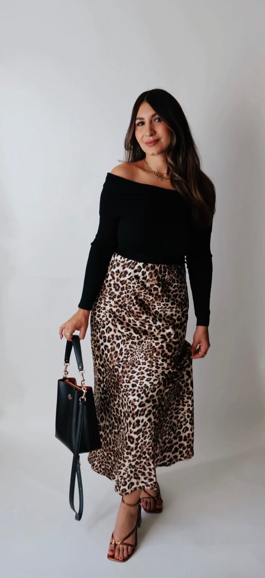 Ferrah Satin Leopard Skirt