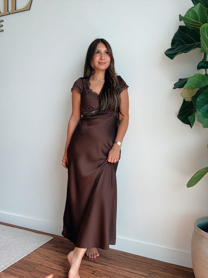 Chocolate Satin Dress