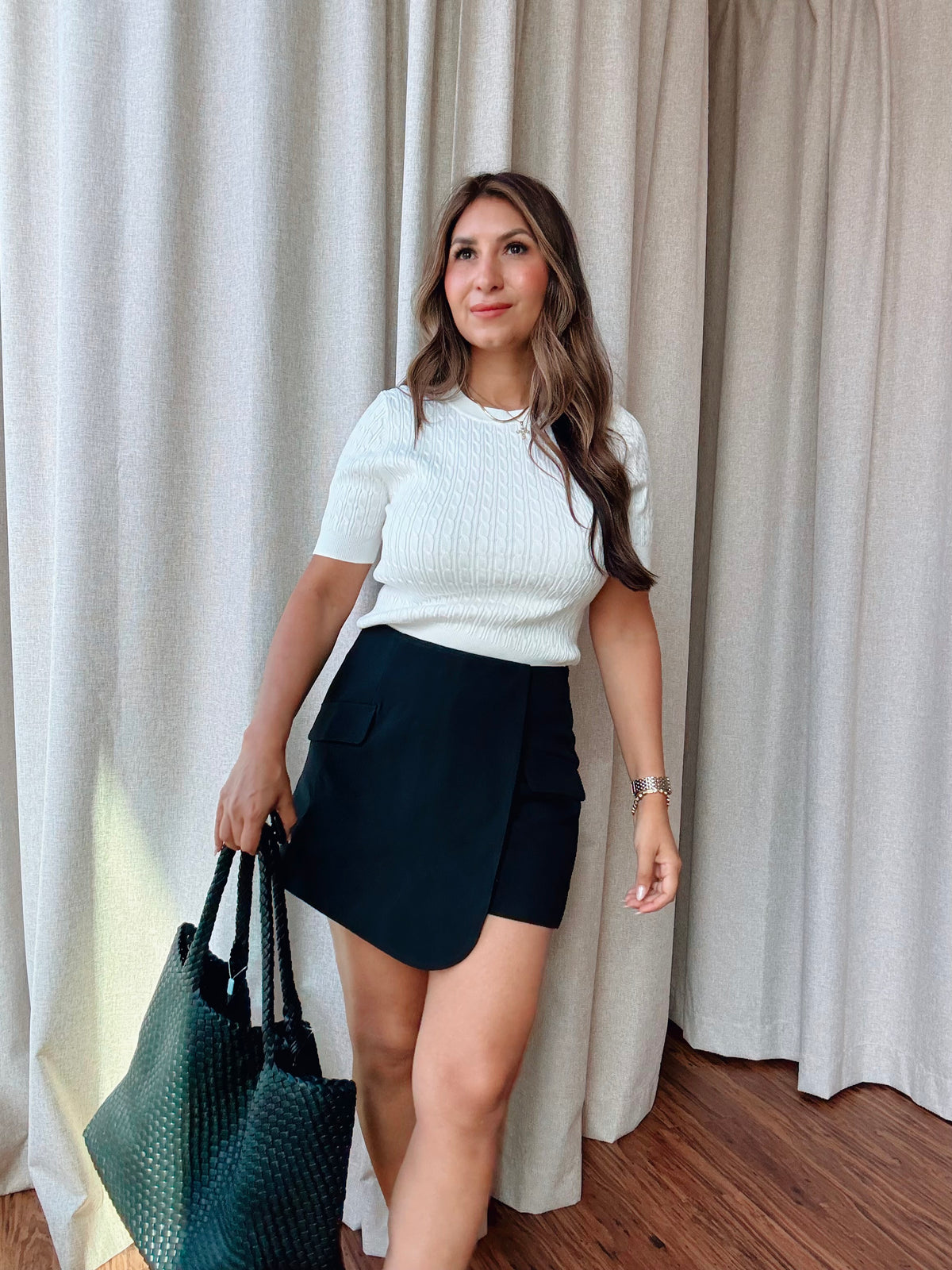 Everyday White Knit Blouse