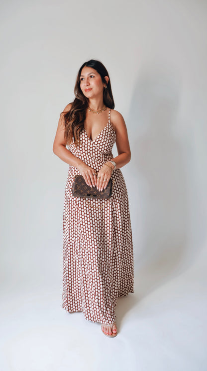Backless Geo Print Dress