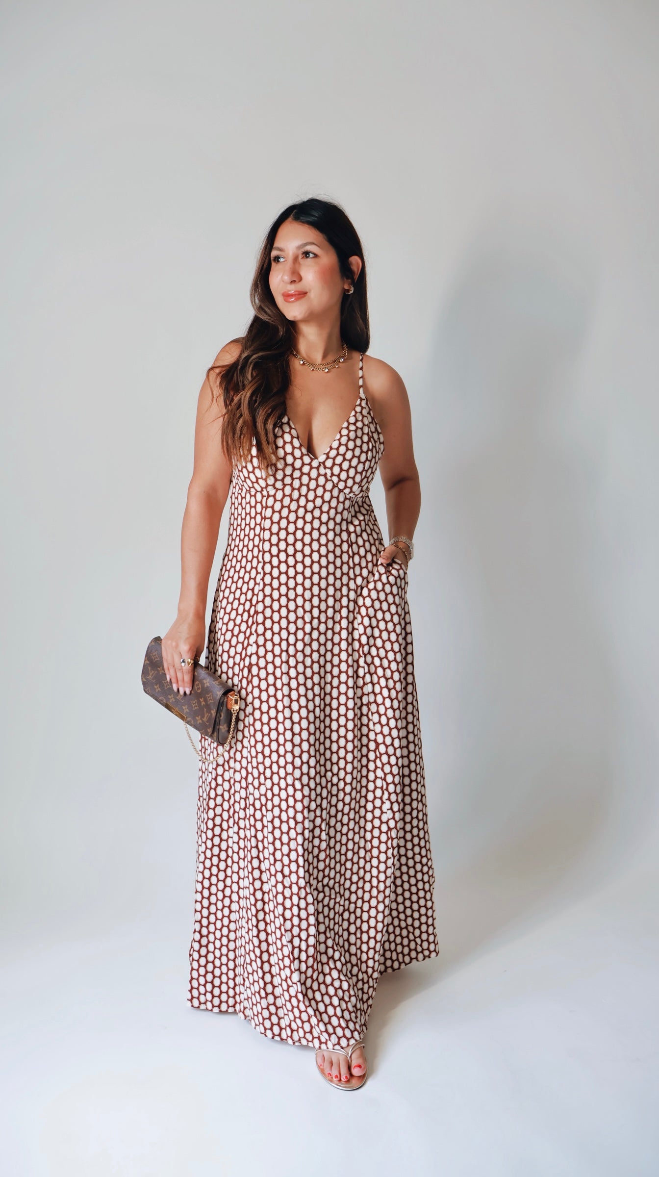 Backless Geo Print Dress