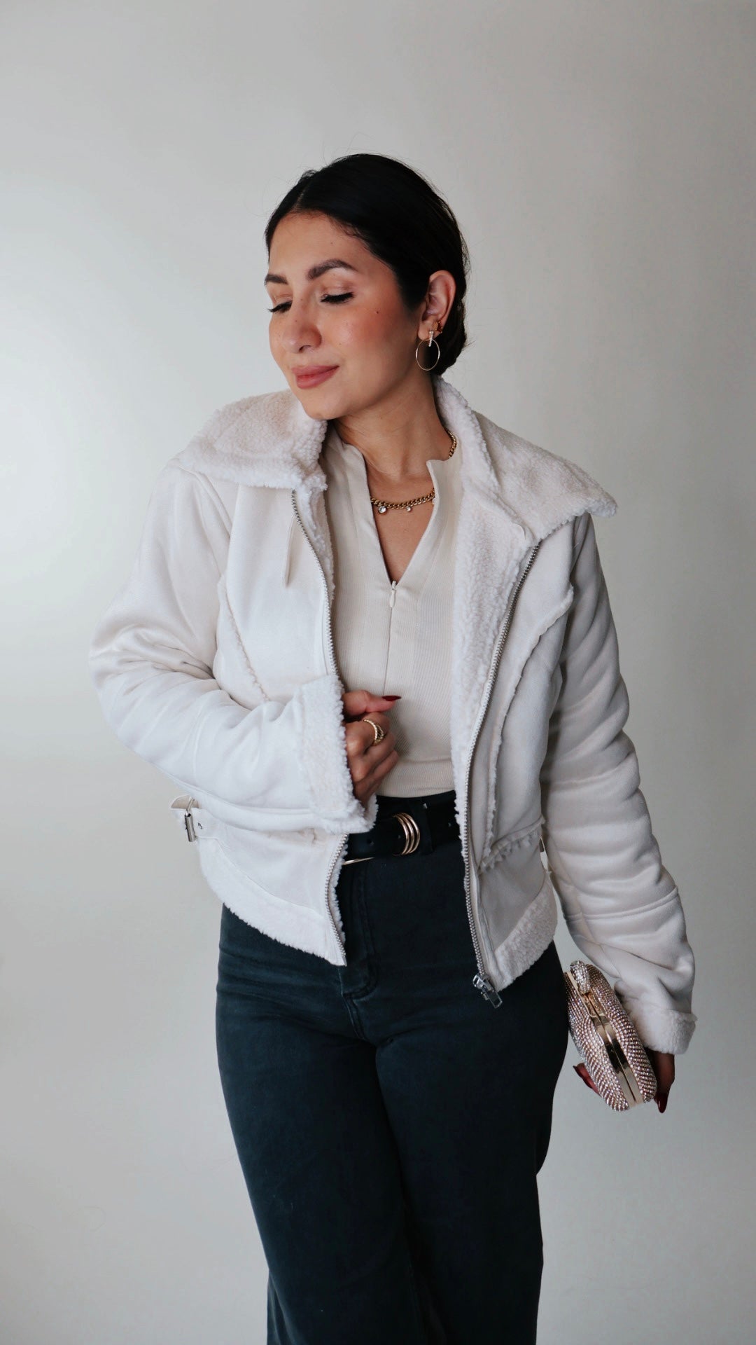 Xenna Suede & Sherpa Jacket