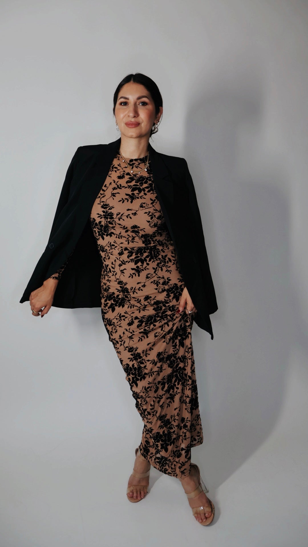 Fiona Sheer Velvet Maxi Dress