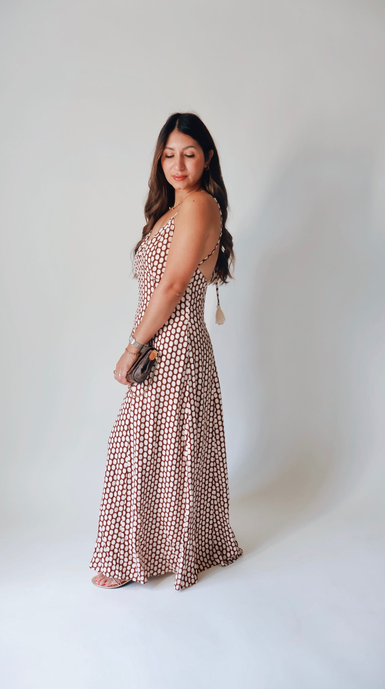 Backless Geo Print Dress