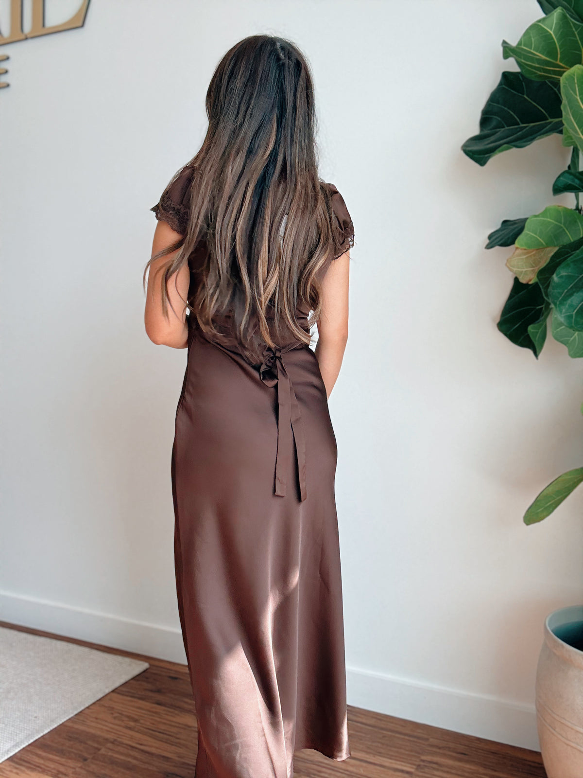 Chocolate Satin Dress