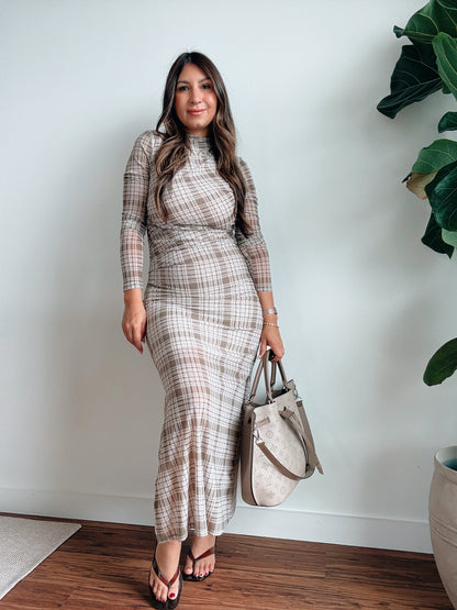Plaid Sheer Dress