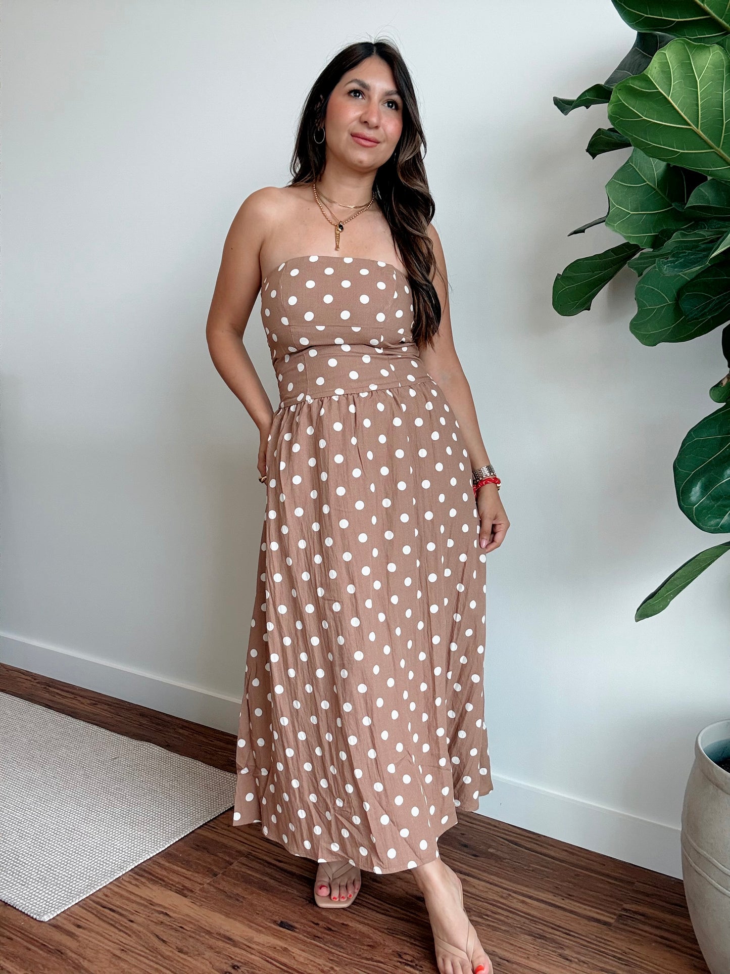 Coco Polka Strapless Dot Dress