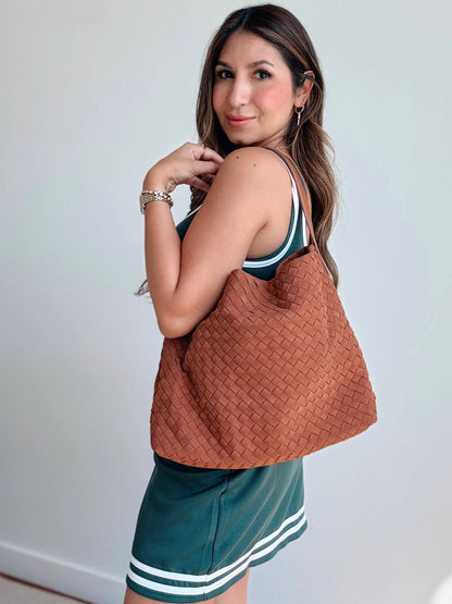 Amar Camel Brown Woven Bag