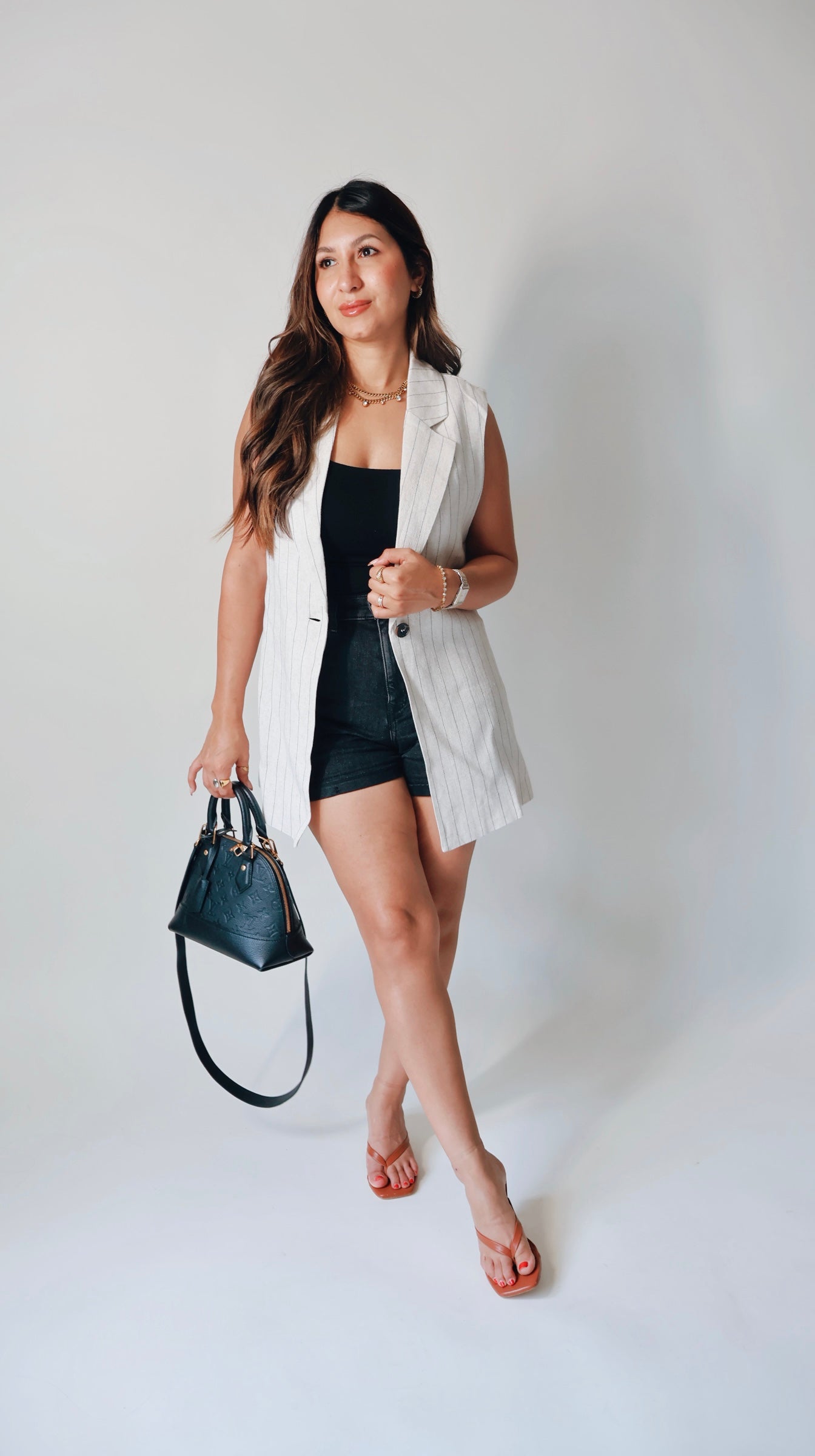 Sleeveless Linen Blazer