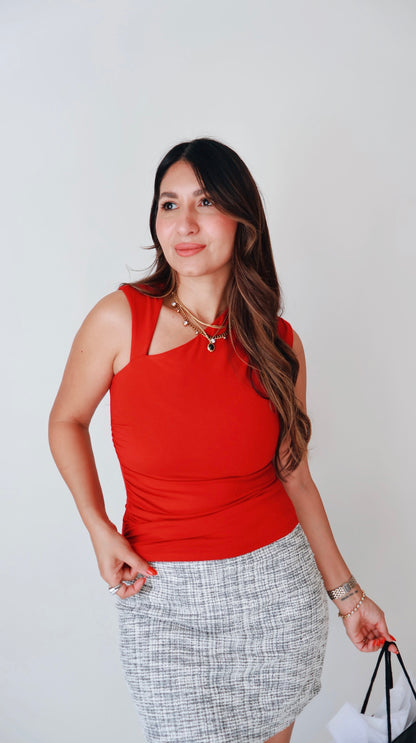 Red Asymmetrical Top
