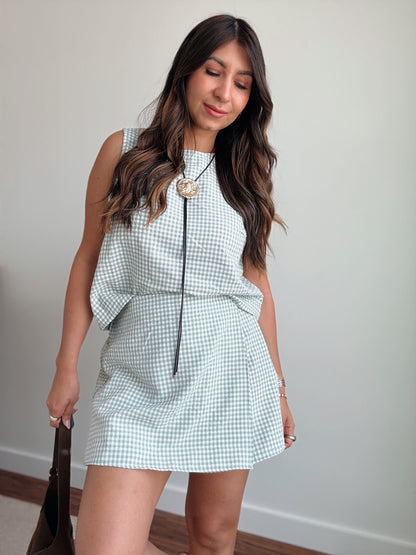 Sage Gingham Tank