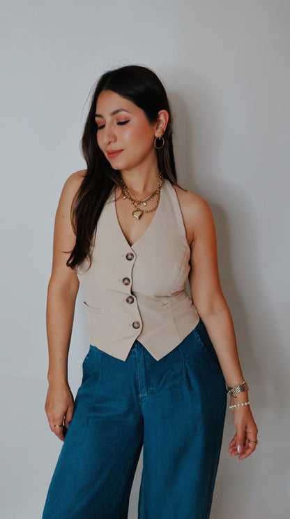 LA Tan Halter Vest