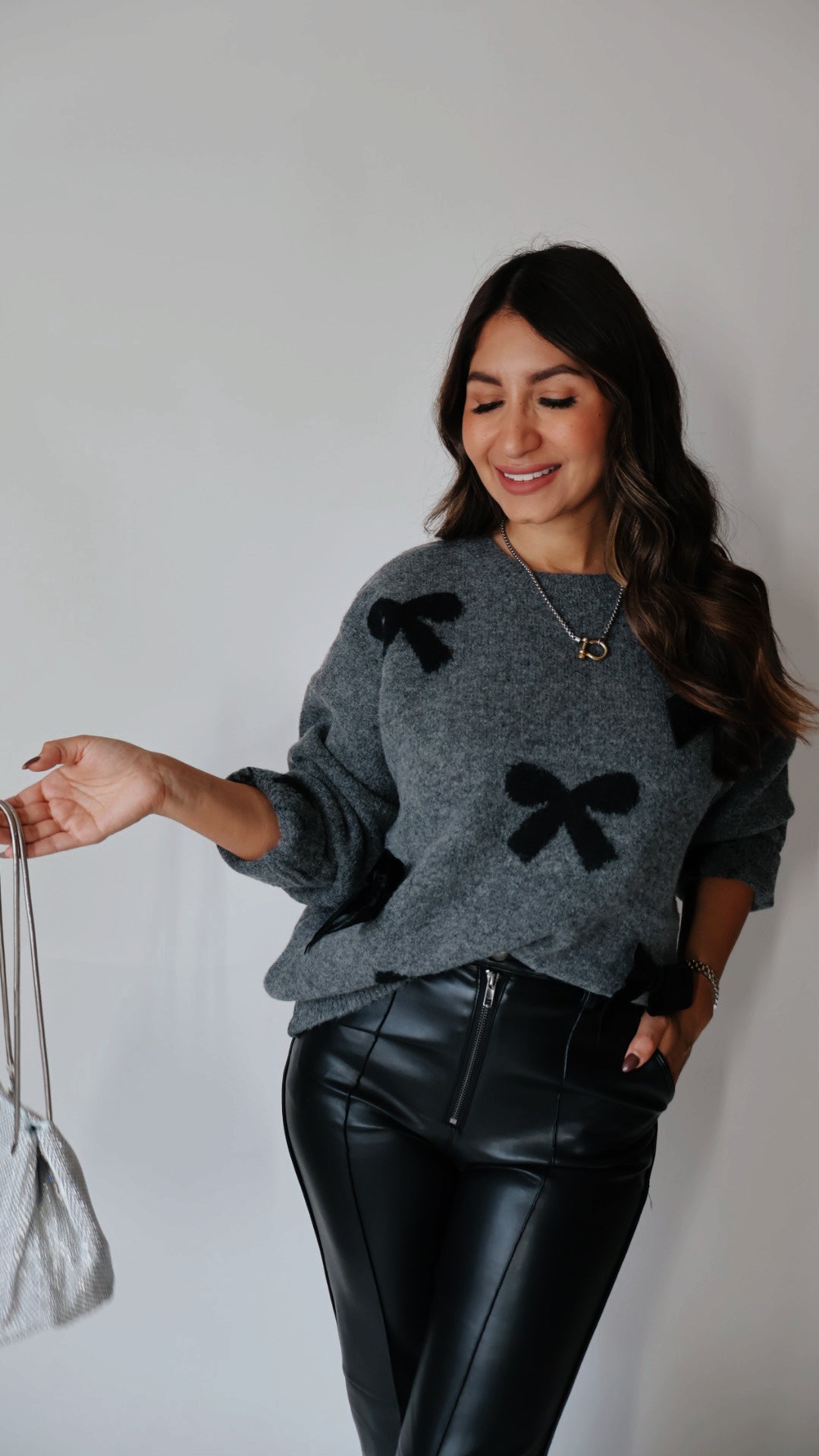 Paulina Velvet Bow Sweater