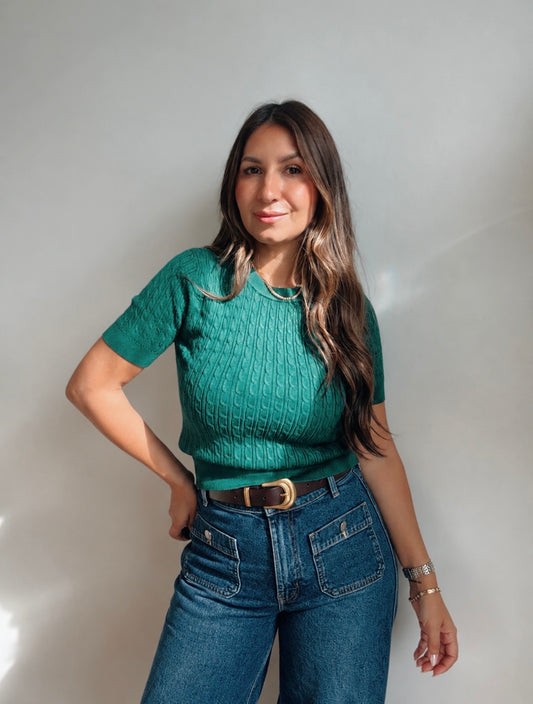 Everyday Green Knit Blouse