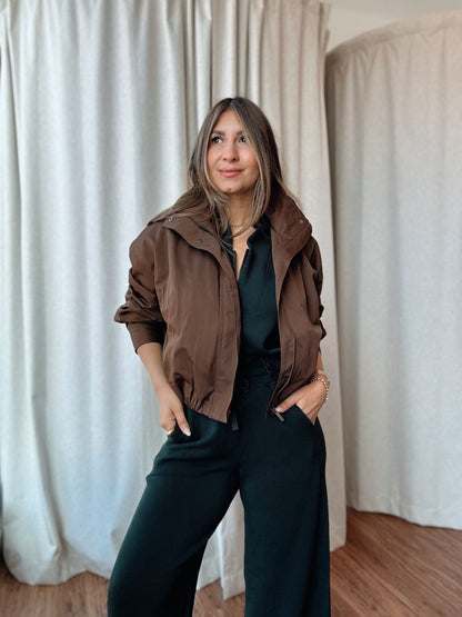 Chocolate Brown Bomber Jacket