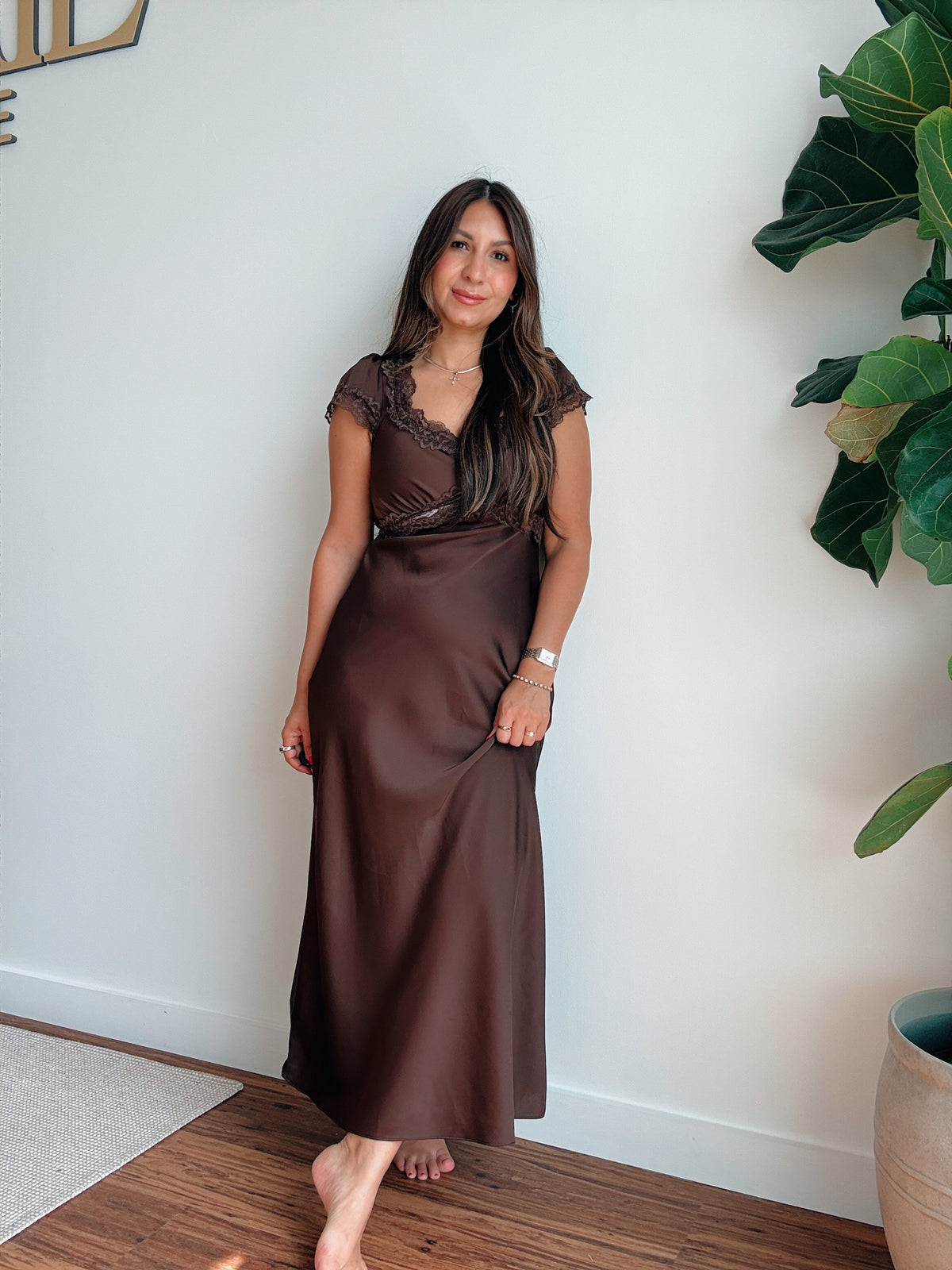 Chocolate Satin Dress