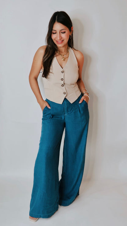 Dark Chambray Trousers