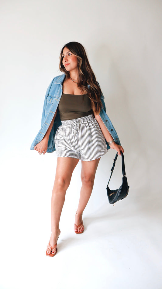 Classic Striped Linen Shorts
