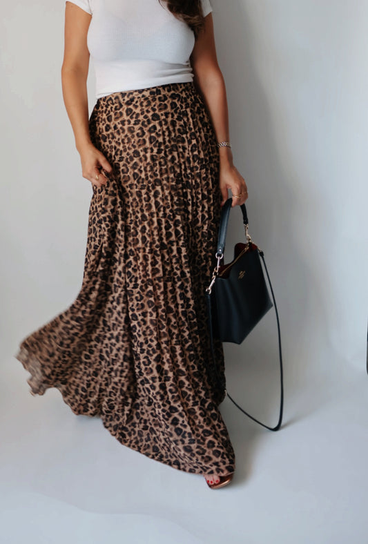 Lola Leopard Print Maxi Skirt