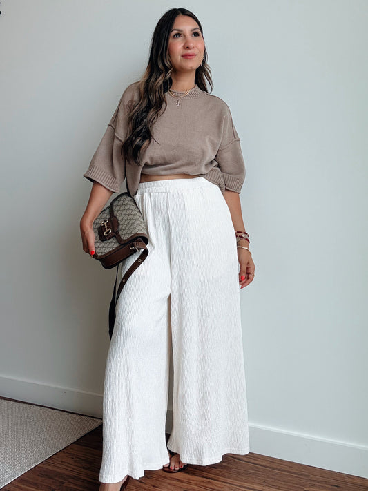 Textured Cream Pants