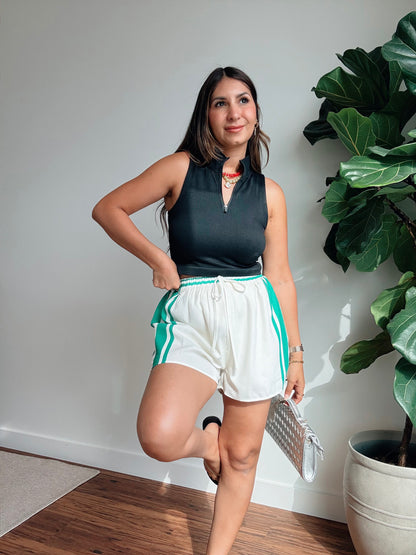 On The Green Striped Shorts