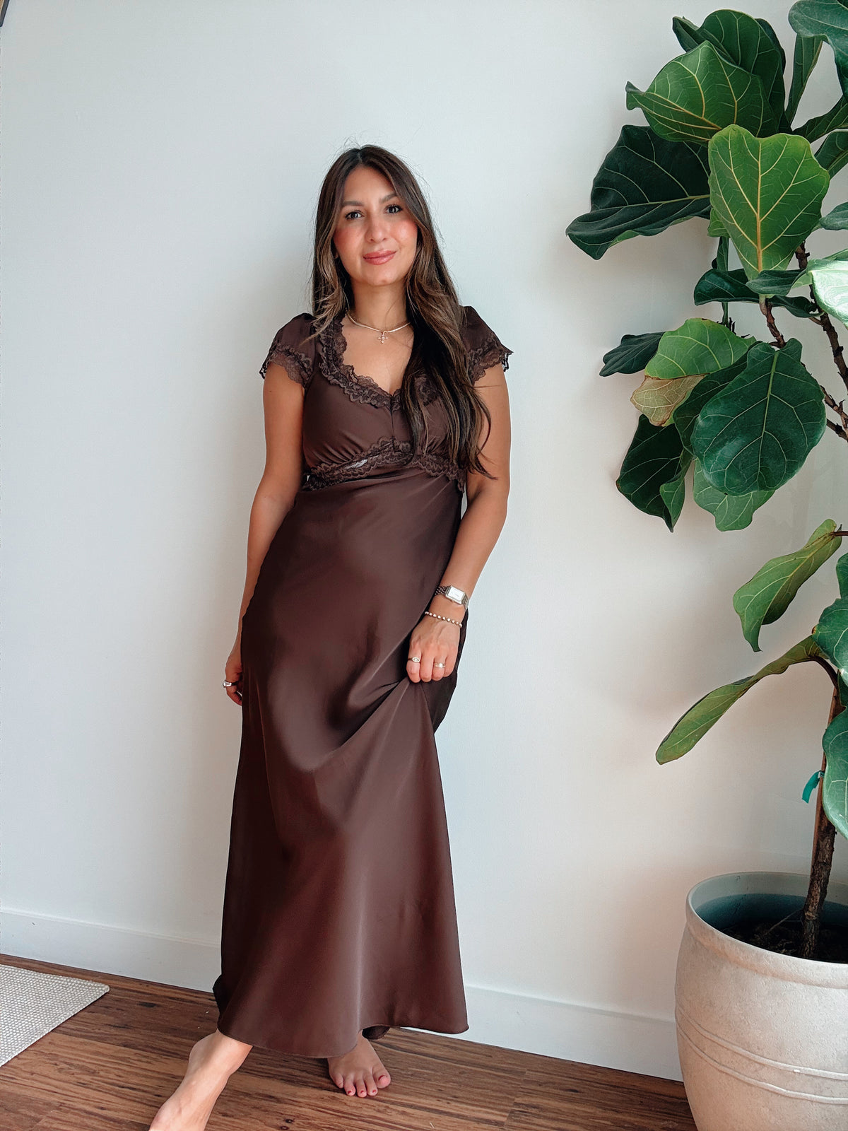 Chocolate Satin Dress