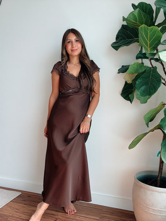 Chocolate Satin Dress