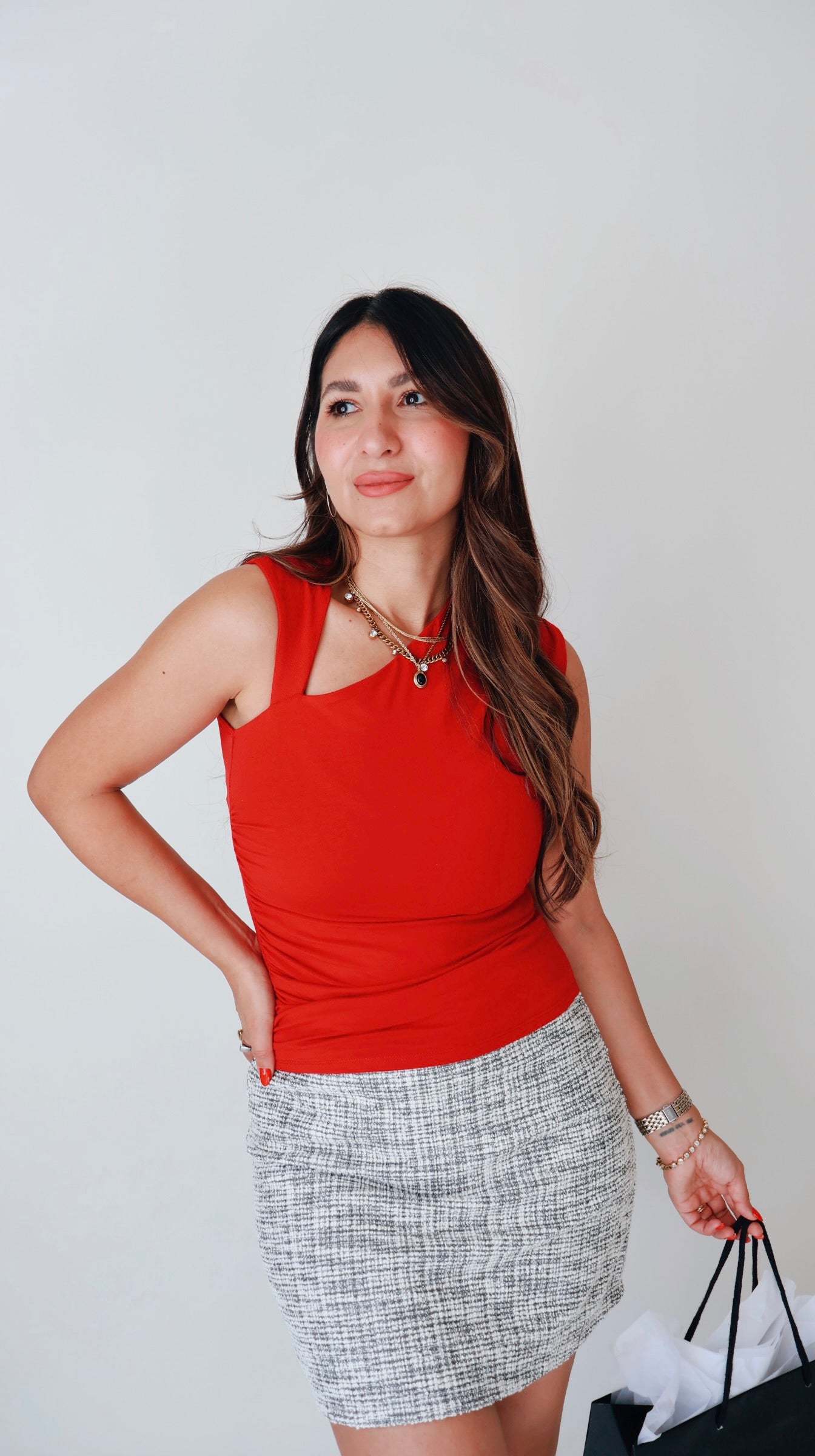 Red Asymmetrical Top