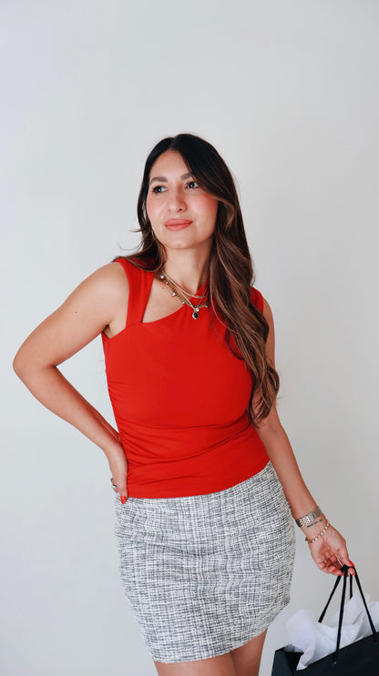 Red Asymmetrical Top