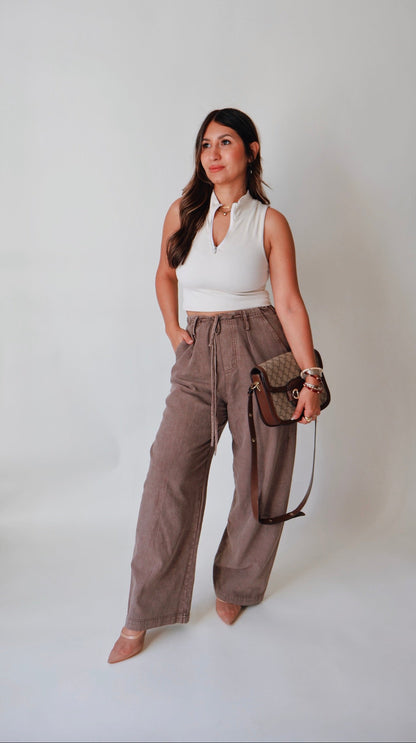 Aura Brown Drawing Trousers