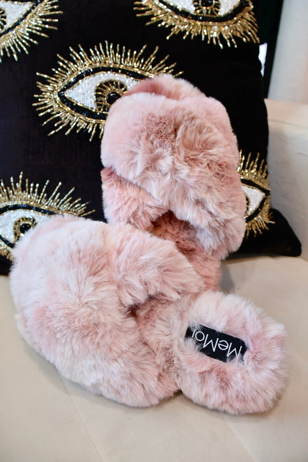 Disco Pink Fuzzy Slippers