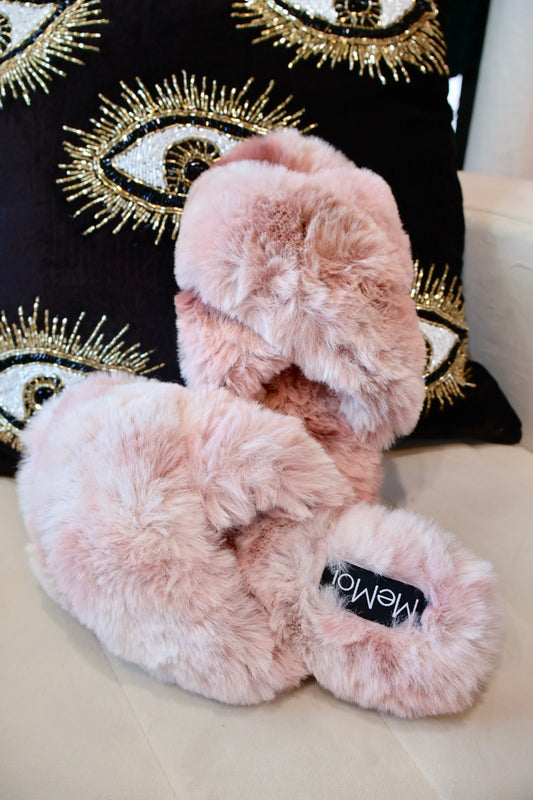 Disco Pink Fuzzy Slippers