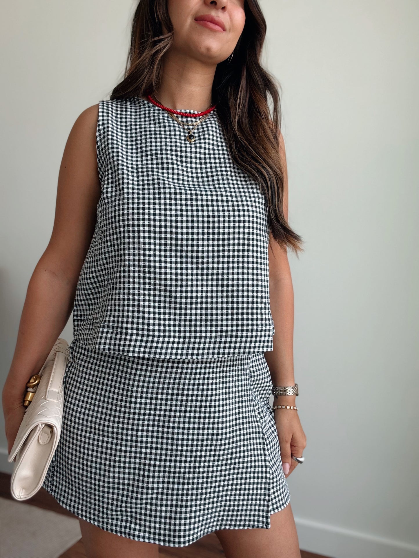 Black Gingham Top