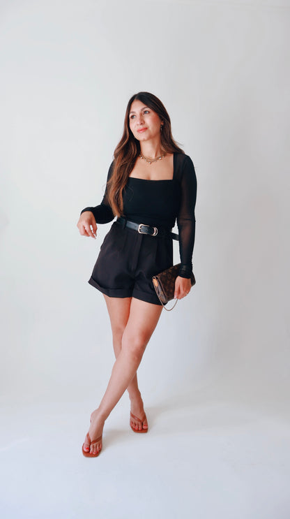 Jessa Sheer Long Sleeve Top