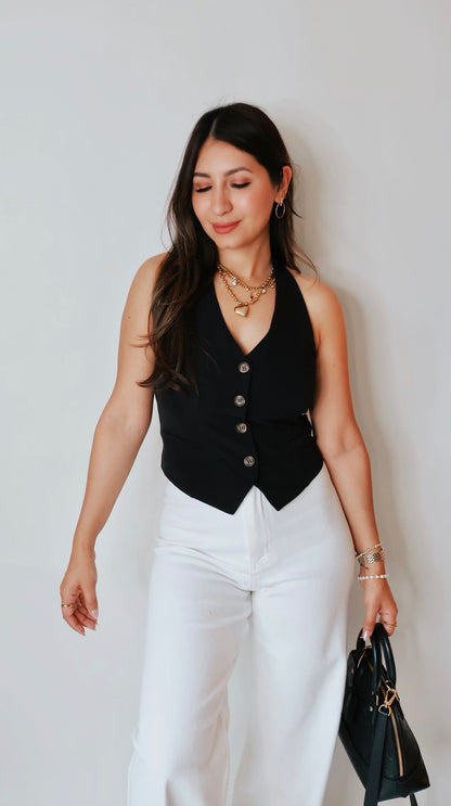 NYC Black Halter Vest