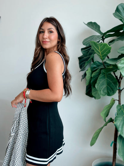 Poly Black Scuba Dress