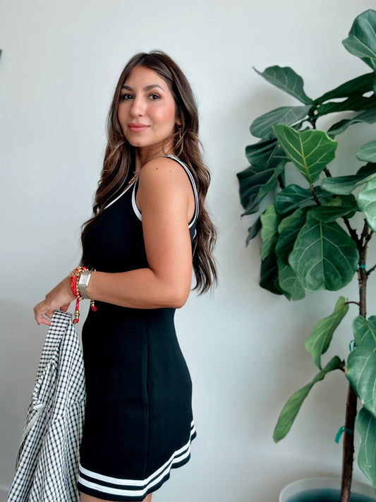 Poly Black Scuba Dress