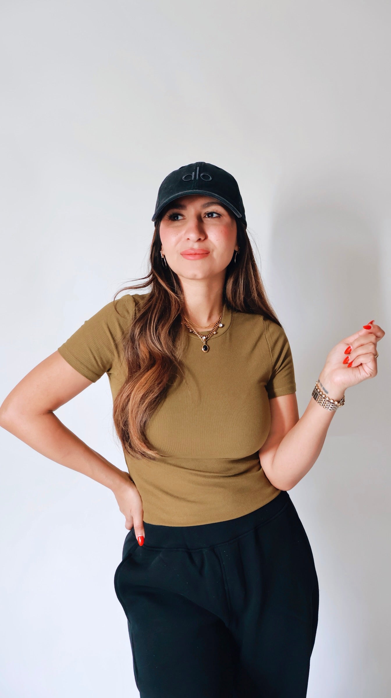 Soft Ribbed Camo Green Top