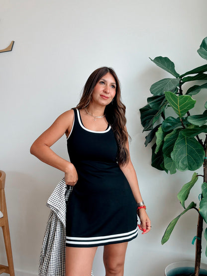 Poly Black Scuba Dress