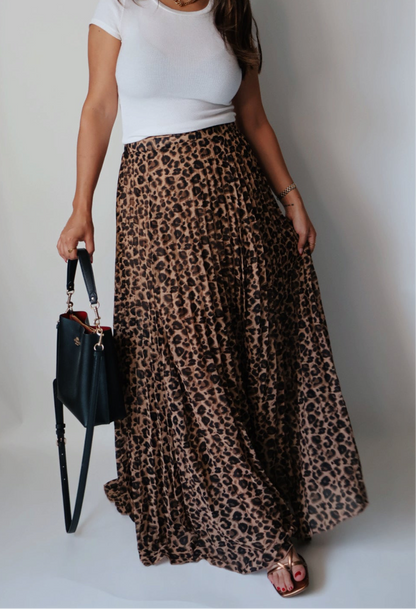 Lola Leopard Print Maxi Skirt