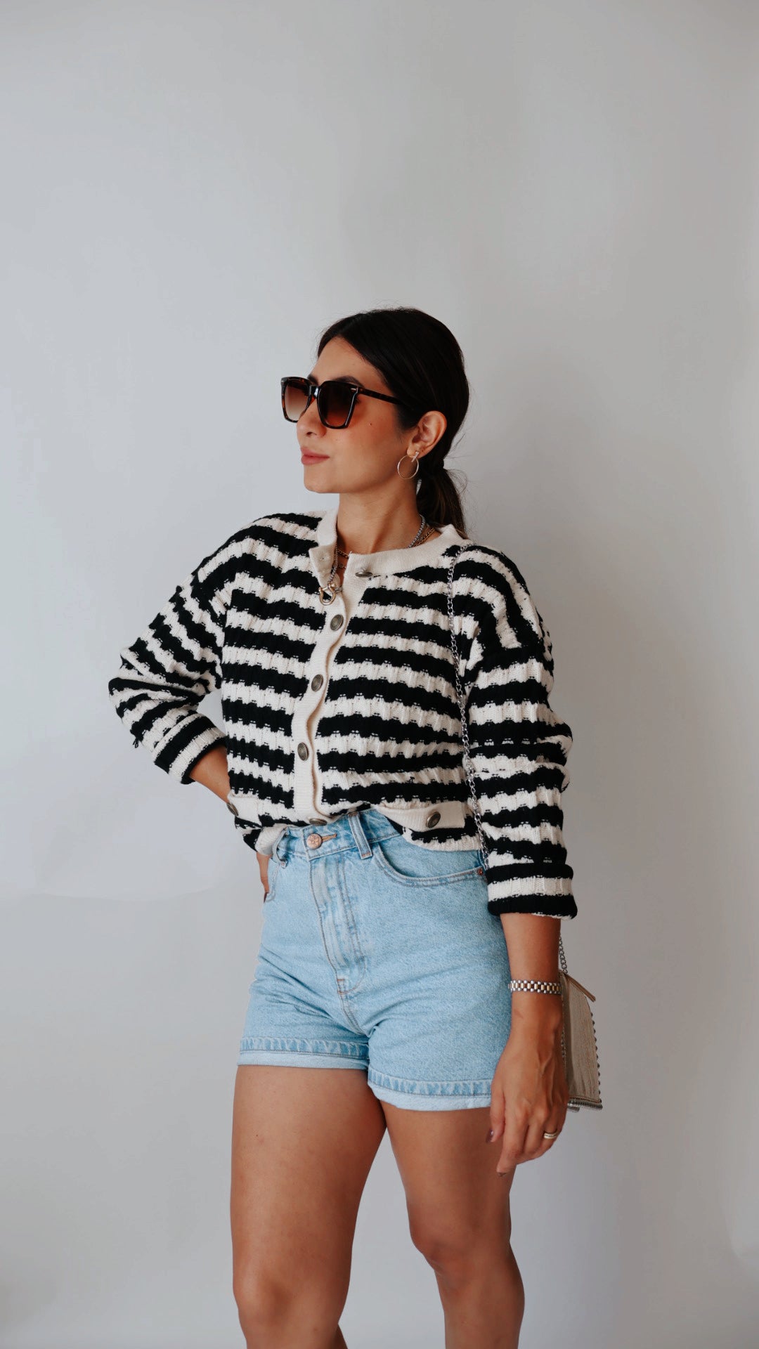 Celine Stripe Knit Cardigan